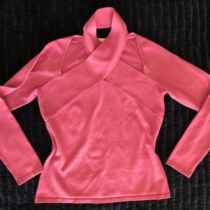 Bloomingdale’s Choker Neck Top, Long Sleeve Pullover, Perfect Pink